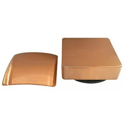 Wiesbaden Set knop/plug badoverloopcomb. +vulfunctie vierkant geborsteld koper