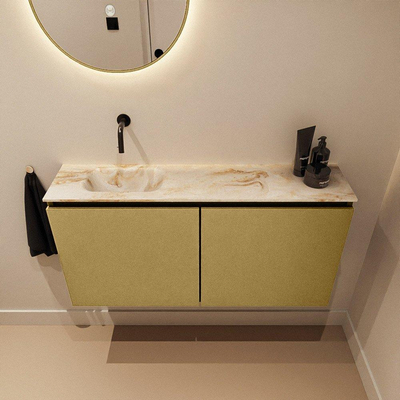 MONDIAZ TURE-DLUX 100cm toiletmeubel Oro. EDEN wastafel Frappe positie links. Zonder kraangat.