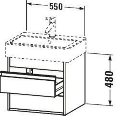 Duravit Ketho Wastafelonderkast 55x44x48cm Standaard greep met softclose spaanplaat wit Mat