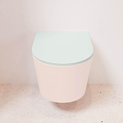 MONDIAZ LAVIE wandclosetpack - 36x53cm - diepspoel - rimless - Rosee (roze) - softclose - quick-release - toiletzitting - Greey (grijs)