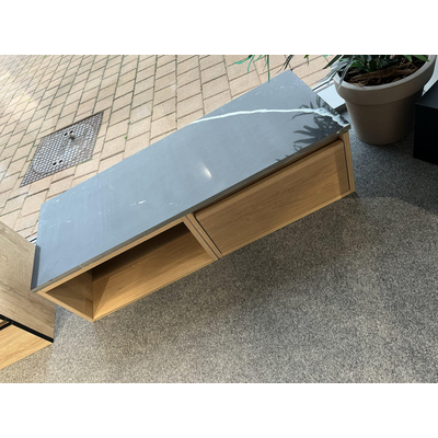 Brauer meubelset massief eiken - natuursteen blad 120cm - 120x47x13cm natuursteen blad - OUTLET UDEN