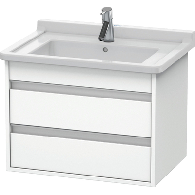 Duravit Ketho Wastafelonderkast 65x45.5x48cm Standaard greep met softclose spaanplaat wit Mat