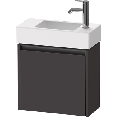 Duravit Ketho 2 wastafelonderbouwkast met 1 deur 48.4x23.8x44cm links, met greep antraciet grafiet supermat