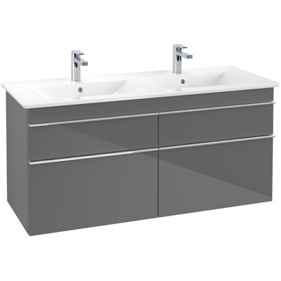 Villeroy & Boch Venticello wastafelonderkast 125.3x59cm 4x lade glossy grey