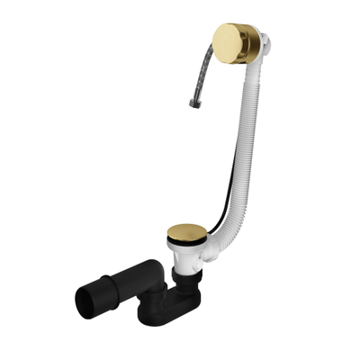 Hotbath Pal verlengde badoverloop met vulcombinatie messing geborsteld PVD