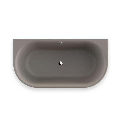 Plieger Kansas Halfvrijstaand bad - 155x80x60cm - met waterinlaat - met af- en overloopgarnituur - met poten - acryl - cementgrijs
