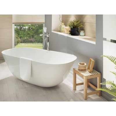Villeroy & Boch Theano vrijstaand duobad - 155x75cm - kunststof quaryl - ovaal - Alpin Wit SHOWROOMMODEL