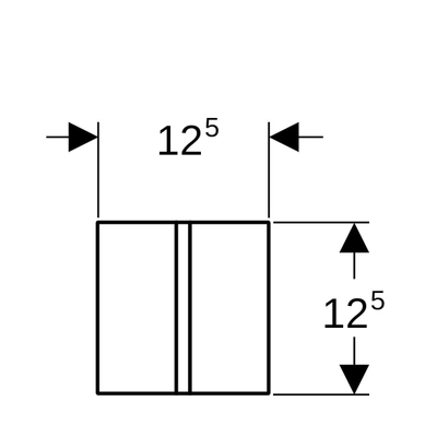 Geberit type 40 urinioir bedieningsplaat - 230V - vierkant - zwart chr/geb/easy-to-cl.