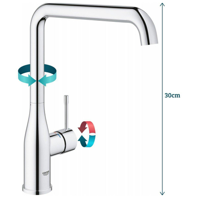 GROHE essence new Keukenkraan - hoog - l uitloop - chroom OUTLETSTORE