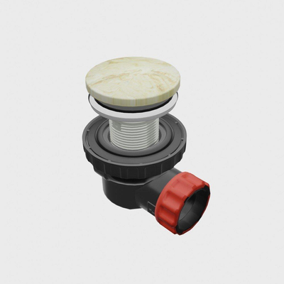 Mondiaz Click sifon - 6.7cm - ruimtebesparend - rond - Solid surface frappe