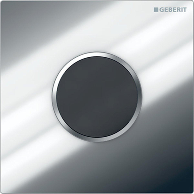 Geberit type 10 urinioir bedieningsplaat - batterij - ronde knop - glans chroom