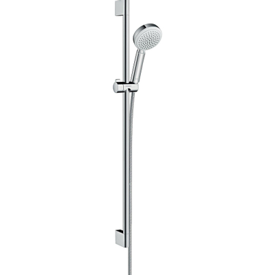 Hansgrohe Crometta 100 glijstangset met Crometta 100 Vario handdouche 90cm met MetaflexC doucheslang 160cm wit/chroom