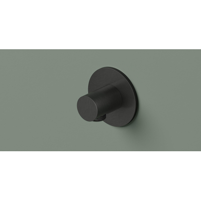 Hotbath Ace Wanduitlaat - rond - zwart geborsteld PVD