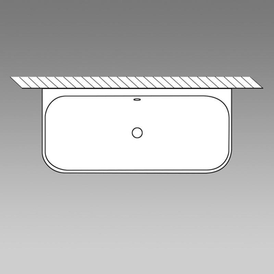 Villeroy & Boch Collaro half vrijstaand half vrijstaand bad 180x80cm rechthoek overloop mat zwart Acryl Glans Wit