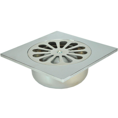 Riko doucheput met onderuitlaat 14 x 14 cm chroom
