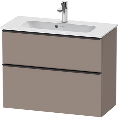 Duravit D-Neo wastafelonderkast 81x62.5x37.2cm 2 lades Basalt Mat