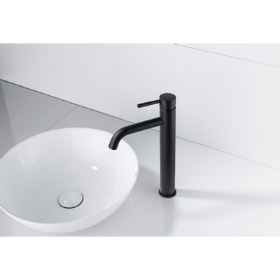 Fortifura Calvi Wastafelkraan - 33.9cm - verhoogd - opbouw - mat zwart