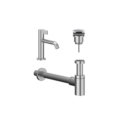 IVY Fonteinset - opbouw - laag - always open plug - Chroom