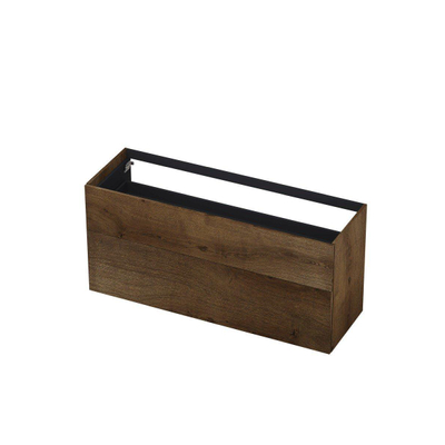 INK P2O Wastafelonderkast - 140x45x65cm - 2 lades - push 2 open - rechte opdekfronten MDF Fineer Chocolate