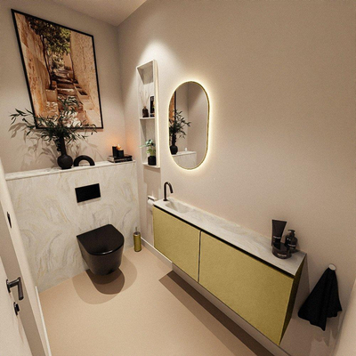 MONDIAZ TURE-DLUX 120cm toiletmeubel Oro. EDEN wastafel Ostra positie links. Met 1 kraangat.