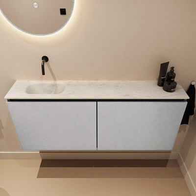 MONDIAZ TURE-DLUX 120cm toiletmeubel Plata. EDEN wastafel Opalo positie links. Zonder kraangat.