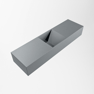 Mondiaz TYNE Fontein - 80x23x12cm - wasbak midden - zonder kraangaten - solid surface - Plata