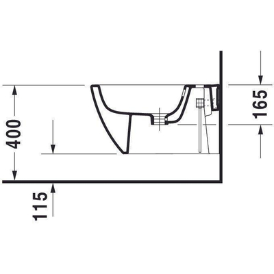 Duravit HappyD 2 wandbidet 35.5x54cm met overloop met kraangat wit