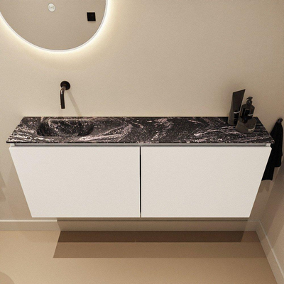 MONDIAZ TURE-DLUX 120cm toiletmeubel Talc. EDEN wastafel Lava positie links. Zonder kraangat.