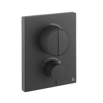 Crosswater Crossbox inbouw douchekraan thermostatisch 2 functies inclusief inbouwdeel zwart mat