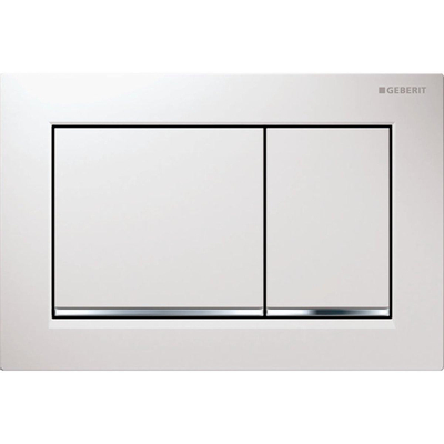 Geberit Omega20 bedieningsplaat - 2-toets spoeling - vierkant - wit/glans chroom/wit