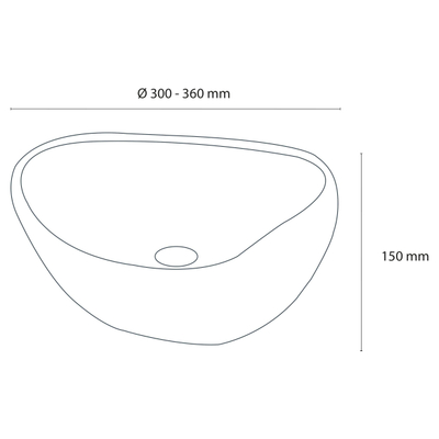 Differnz Lombok waskom 36cm rond riviersteen grijs
