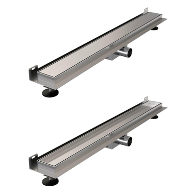 Brauer Douchegoot - 70x7.5cm - muurflens - tegelinlegrooster omkeerbaar - RVS - RVS - geborsteld RVS