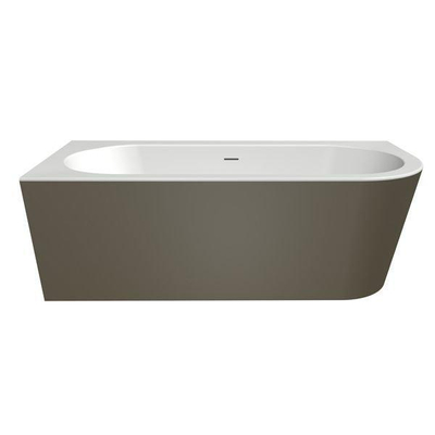 Xenz Charley XS Hoekbad - hoekopstelling links - 165x75cm - overloop - waste inox - bicolor wit/klei