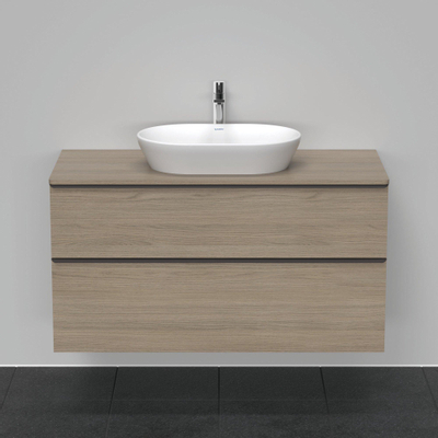 Duravit D-Neo wastafelonderkast 120x66.4x55cm 2 lades Eiken (terra) Mat