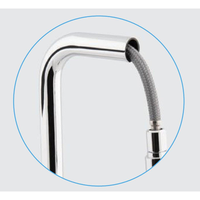 GO by Van Marcke Cocoon keukenmengkraan eengreeps met uittrekbare sproeier waterbesparend draaibaar chroom