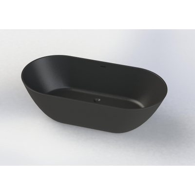 Arcqua Cusco vrijstaand ligbad 155x75x55cm cast marble Mat Zwart