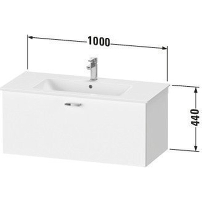 Duravit XBase Wastafelonderkast 100x47.5x44cm 1 lade Standaard greep met softclose spaanplaat Grafiet Mat