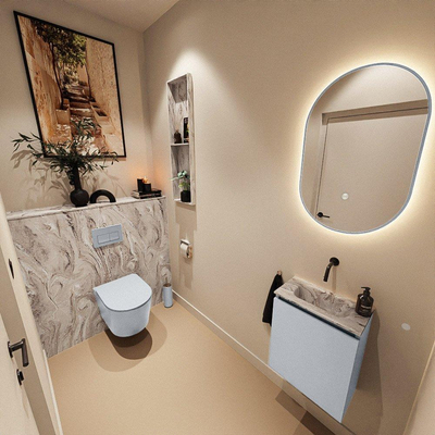 MONDIAZ TURE-DLUX 40cm toiletmeubel Clay. EDEN wastafel Glace positie midden. Zonder kraangat.