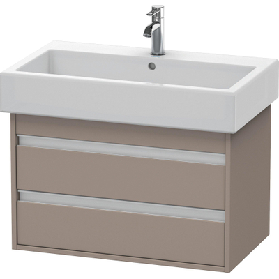 Duravit Ketho Wastafelonderkast 75x44x48cm Standaard greep met softclose spaanplaat Basalt Mat