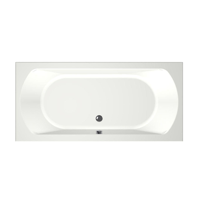 Xenz Lagoon ligbad - 190x90cm - met overloop - zonder afvoer - Acryl Edelweiss mat