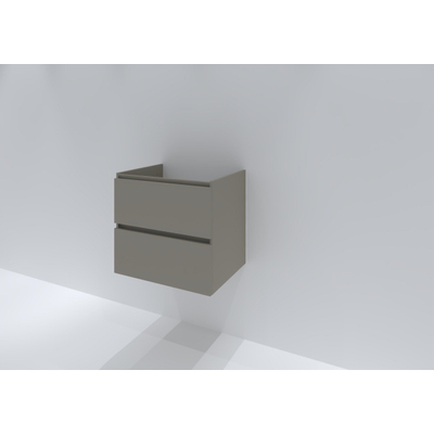 HR badmeubelen Infinity Wastafelonderkast - 60x44.8x55cm - 2 lades - greeploos - beige mat