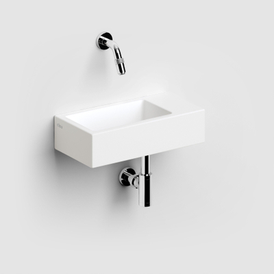 Clou Flush 3 fontein 36x18cm zonder kraangat rechts mat wit ker.
