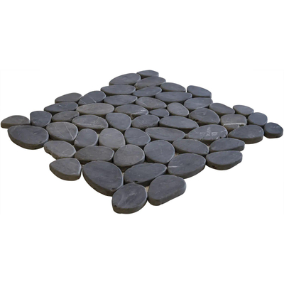 The Mosaic Factory Natural Stone mozaïektegel - 30.5x30cm - wand en vloertegel - Organisch - Marmer Dark Grey Mat