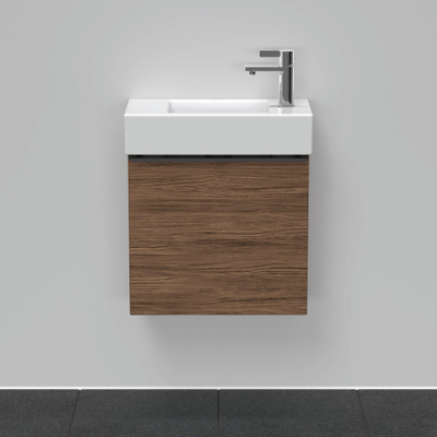 Duravit D-Neo wastafelonderkast 48.4x44x22.2cm Linksdraaiend 1 deur Noten (donker) Mat