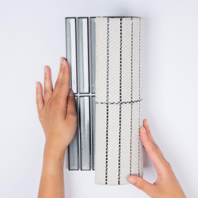 The Mosaic Factory Sevilla mozaïektegel - 29.6x29.9cm - wandtegel - Rechthoek - Porselein Light Grey Glans