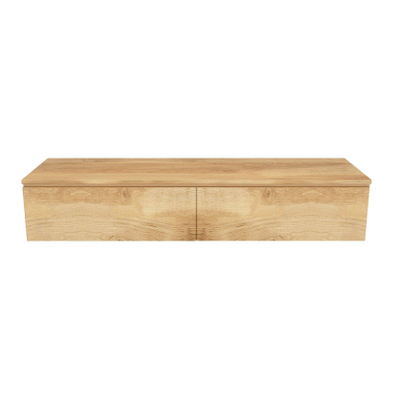 Arcqua Living Onderkast - 140x46x30cm - 2 lades - greeploos - gemelamineerd spaanplaat - oak natural