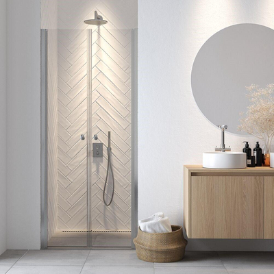 Sealskin Hooked pendeldeur 90x200cm voor nis 6mm veiligheidsglas chroom