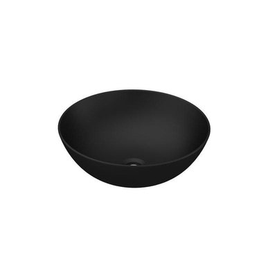 INK Otello Large waskom - 40x40x12cm - rond - porselein zwart mat