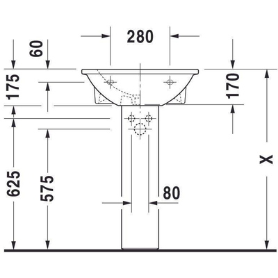 Duravit Darling New wastafel 55x48cm 1 kraangat wit