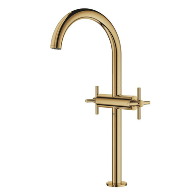 GROHE Atrio Wastafelkraan Opbouw - uitloop 18cm - XL-size - draaibaar - kruisgrepen - cool sunrise